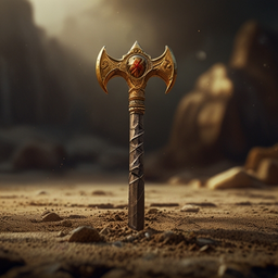 Golden Pickaxe Riverspin Logo